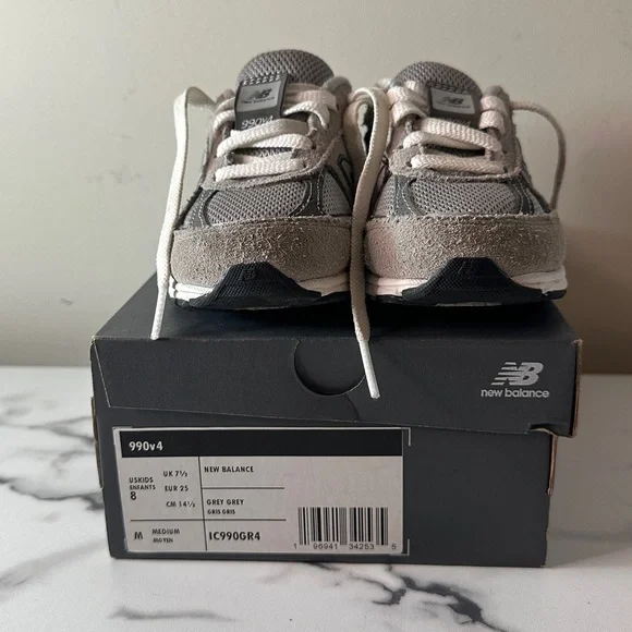 Pre-owned New Balance Kids' Black and Gray 999v4 Sneakers - Picture 1 of 14